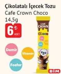 CAFE CROWN CHOCO ÇİKOLATALI İÇEÇEK TOZU 14,5 G fiyat ve kampanya bilgisi